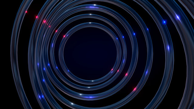 vortex concentric glossy crystal 3d render tunnel sparkles glowing background circles abstract neon futuristic luxury portal dark backdrop digital