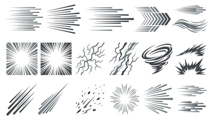 Fototapeta premium Speed lines and motion effects in vector illustration with a clean graphic style