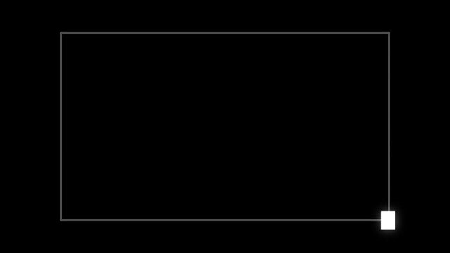 Animated Glowing White Square Tracing Rectangular Frame