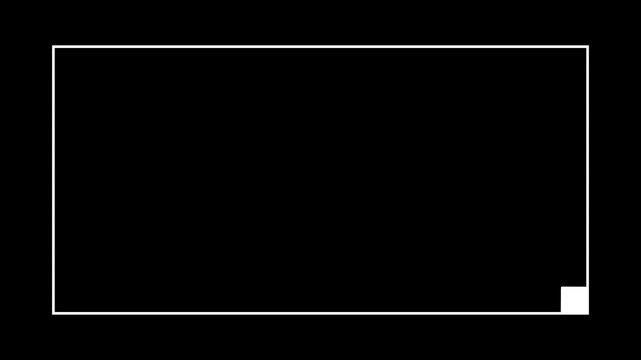 Animated White Square Tracing Rectangular Frame on Black Background
