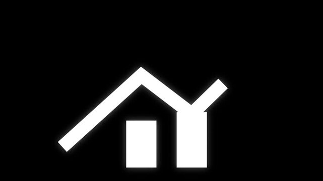 Glowing White Upward Trend Line Graph and Bar Chart Animation on Black Background