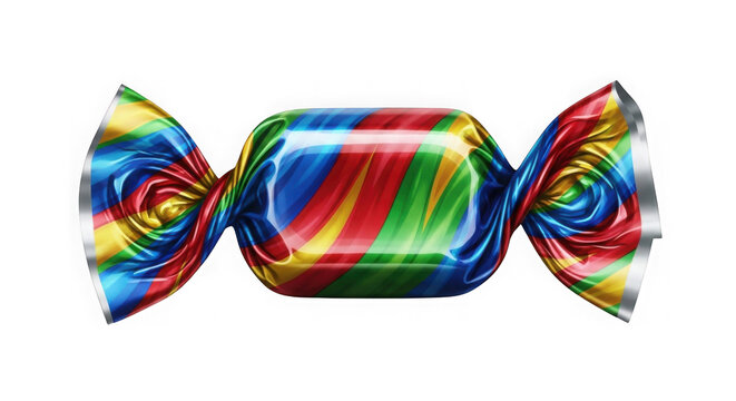 Vibrant rainbow gift bow on transparent background. Colorful decorative ribbon knot for packaging and celebration design.