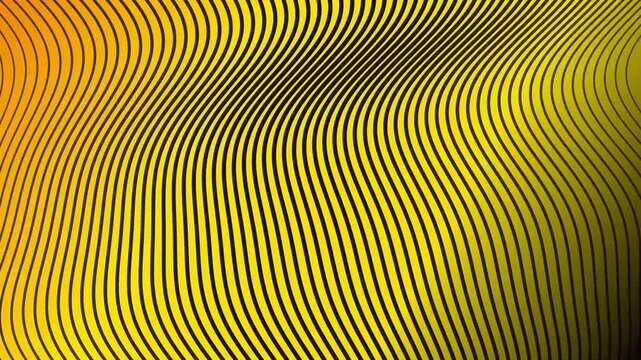 Abstract wavy black lines on yellow gradient background