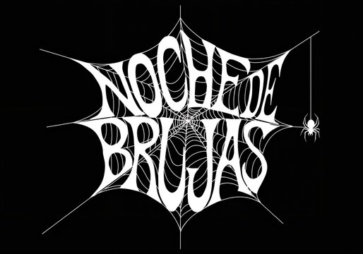 Texto de Noche de Brujas hecho de telara&ntilde;a