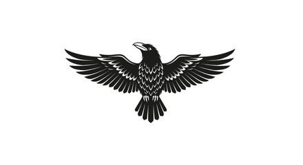 Fototapeta premium Raven silhouette vector emblem design.