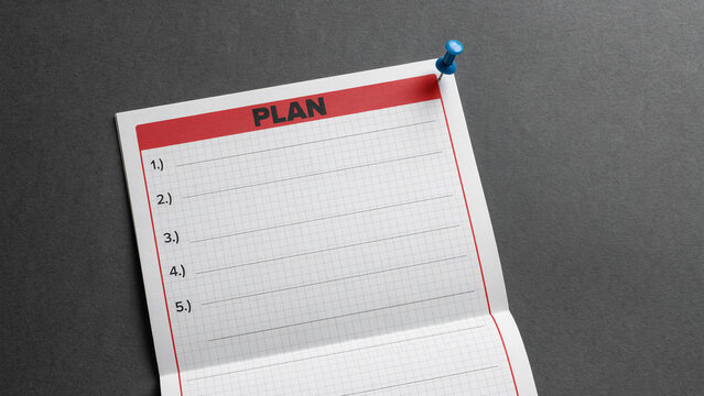 Weekly Planning List with Blank Numbered Paper Sheet and Push Pin