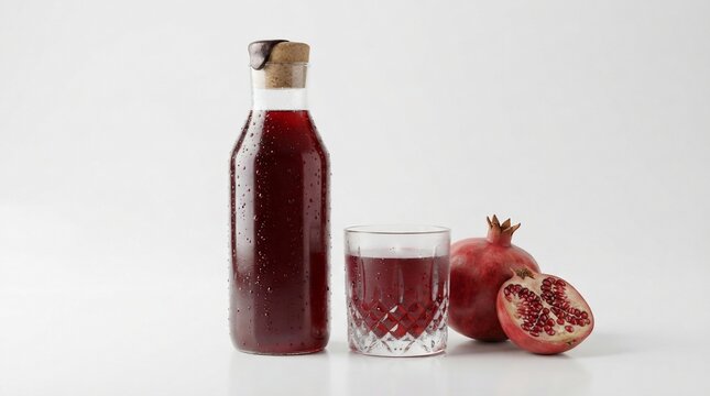 Fresh pomegranate juice and fruit beverage refreshment healthy drink