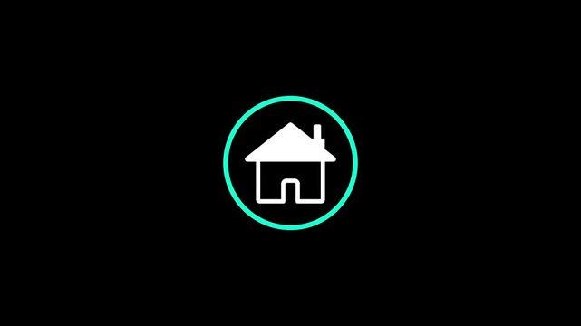 circle pop up with home icon animation.
