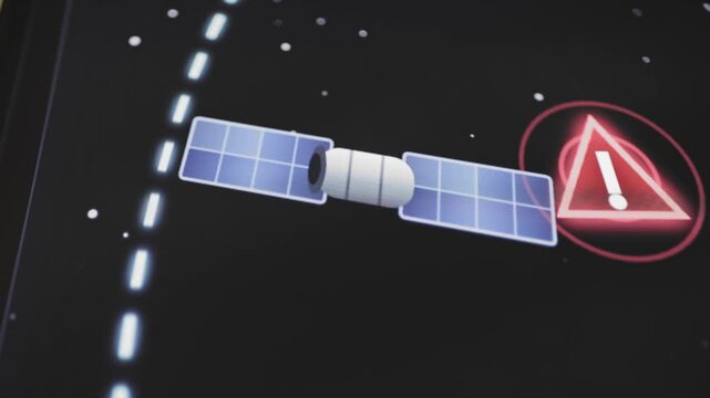 Interactive Warning symbol identifies satellite collision risk