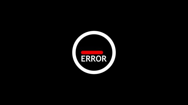 error sign animation. minus sign inside circle.