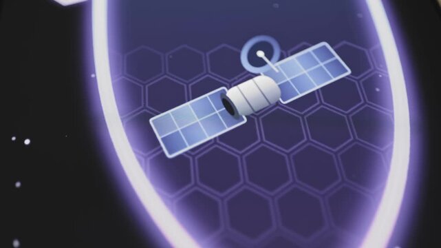 Interactive Protective shield secures communications satellite