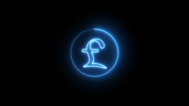 pound sign animation. British currency icon