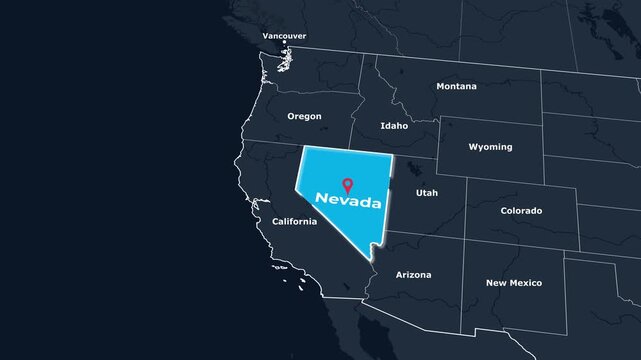 Nevada Map Animation Locator Zoom 4K Motion Graphic