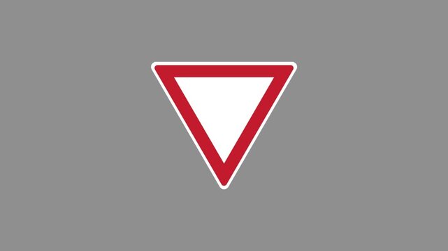 Yield Road Sign Icon, Give Way Traffic Regulation and Driving Safety Symbol