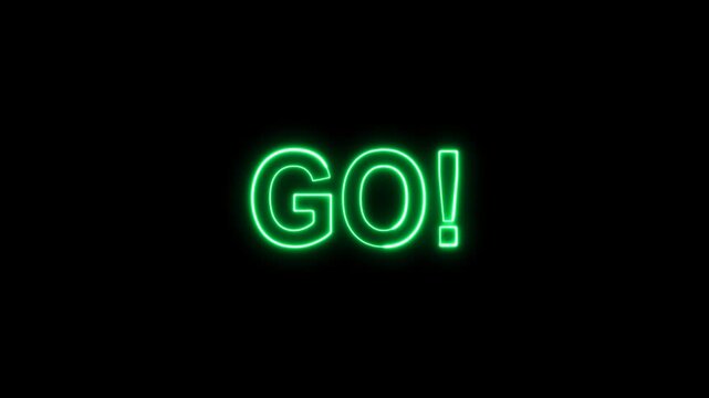 Neon Countdown 3 2 1 GO Animation with Glowing Light Effects