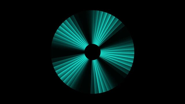 Glowing Blue Radial Segment Wheel Spinning Loop