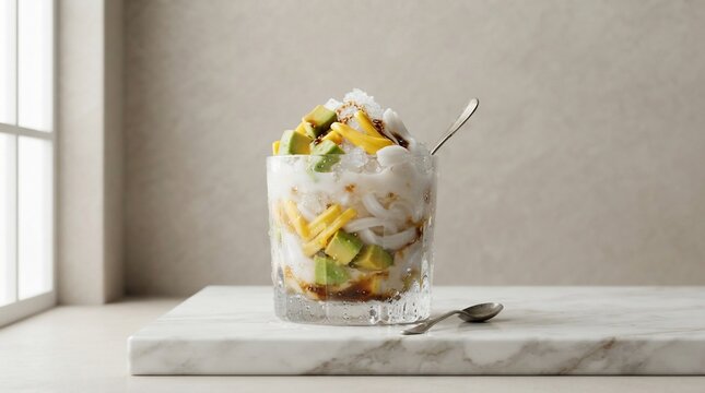 Sweet treat with fresh fruit and creamy layers
