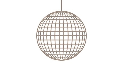 Fototapeta premium Glowing geometric disco ball sphere 3D wireframe mesh for party lighting design