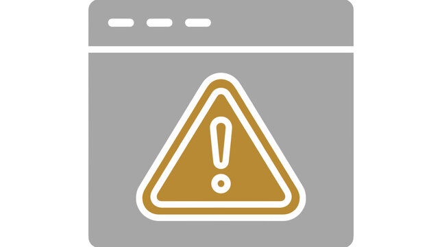 Web browser alert warning sign with exclamation mark icon