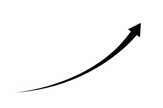 black curve arrow icon on transparent background. flat style. arrow icon for your web site design, logo, app, UI. arrow indicated the direction symbol. red curved arrow sign