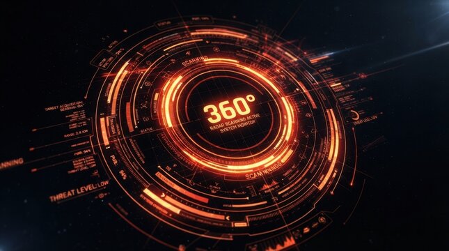 Futuristic 360 Degree Digital Hud Technology Ring