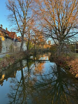 Autumn River Reflection in Wangen