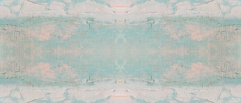 Textured acrylic painting showing soft pastel blue and white brush strokes on a canvas surface backdrop