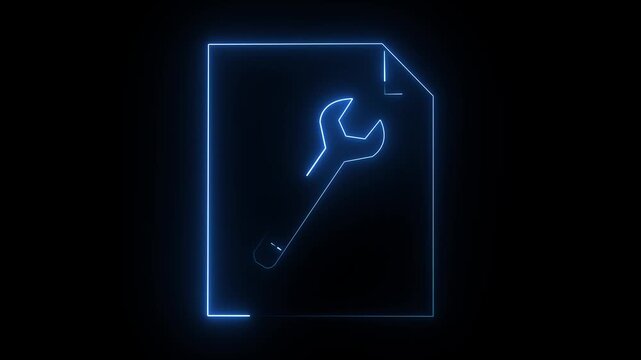 Blue document icon with wrench overlay