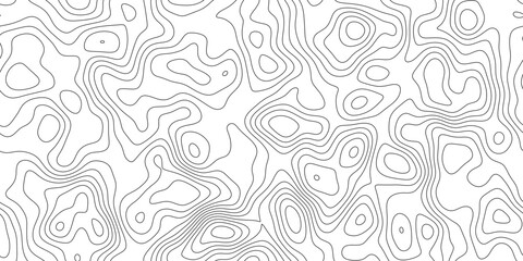 Obraz premium Abstract minimal contour map line pattern background, layered contour rings forming hills and valleys, for banner, presentation and cover.