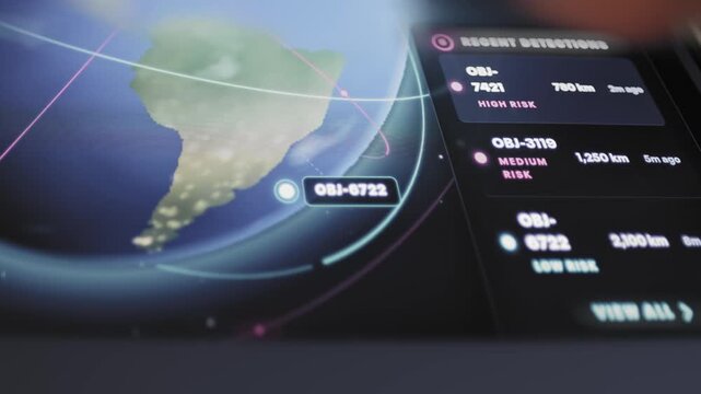 Interactive South America map identifies tracked orbital objects