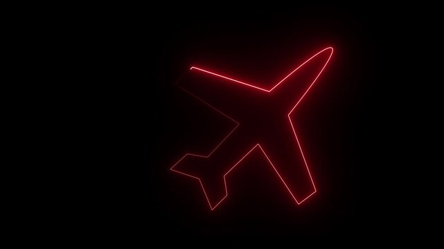 Abstract glowing neon light rocket icon animation on black background. animated rocket logo with glowing neon lines. 4k video 