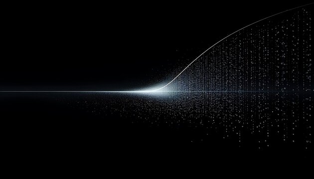 Abstract digital data stream with exponential growth curve
