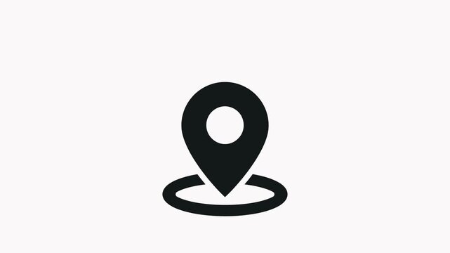 Location pin map marker bouncing animation, GPS destination icon vector motion graphic