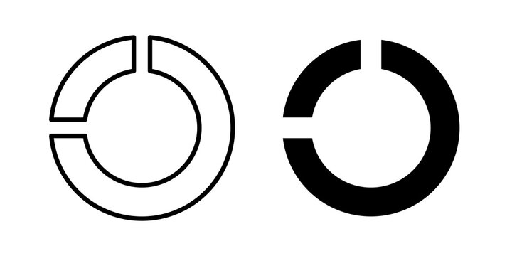 Donut chart icon lineart symbol pack