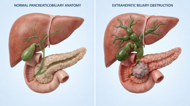 Normal Pancreaticobiliary Anatomy vs Extrahepatic Biliary Obstruction