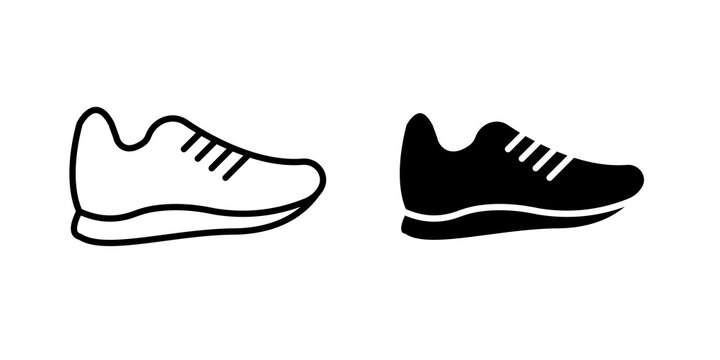 Running shoes icon lineart symbol pack