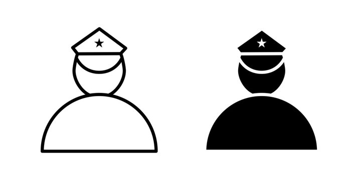 Police icon lineart symbol pack