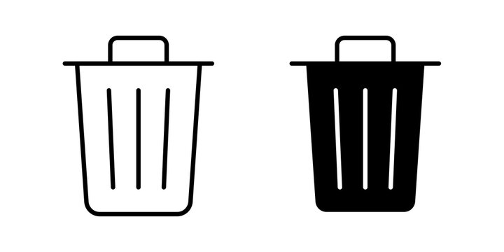 Trash Bin icon lineart symbol pack