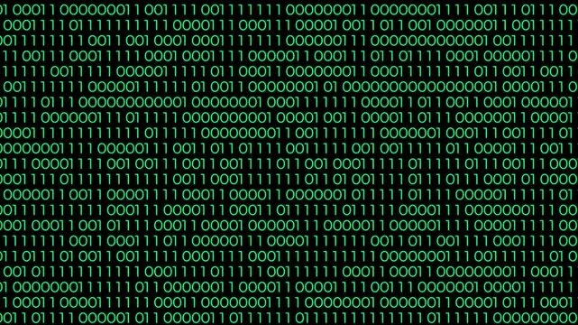 Futuristic cyan Binary Code Hacker Cybersecurity Technology Background Animation, Binary encoding cyan light glowing with digits background screen.Digital hacker cyberspace. Algorithm binary encrypt