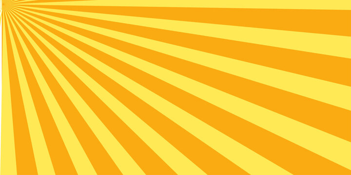 Orange sun ray background. Shine summer sunburst in retro design. Template for poster or banner.