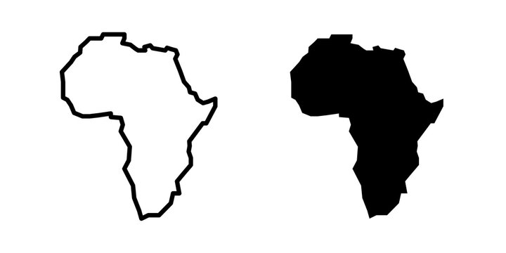 africa map icon minimal artwork set