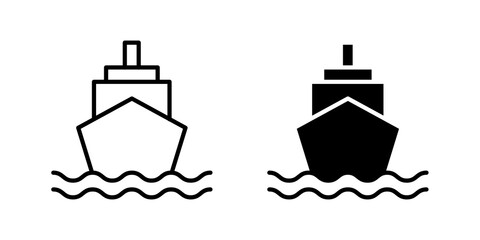 Cargo ship icon minimal artwork set © Win