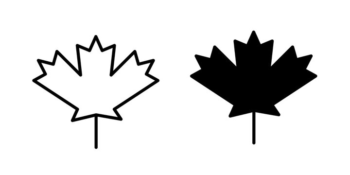 Maple leaf icon minimal artwork set