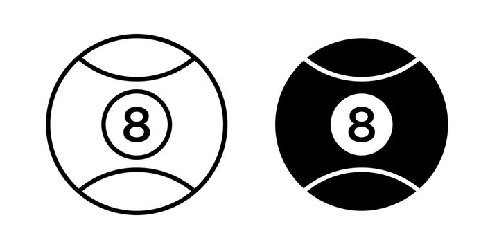 Billiard ball icon minimal artwork set