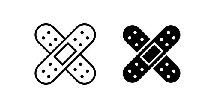 Band aid icon minimal artwork set