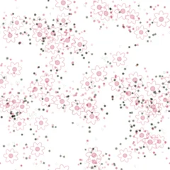 Nahtloses Muster in Rosa und Dunkellimette mit Margerite und Klee © nico