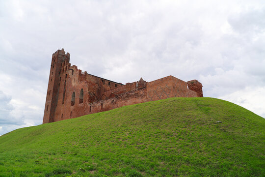 ruined brick Teutonic medieval Castle in Radzyń Chełmiński, Poland