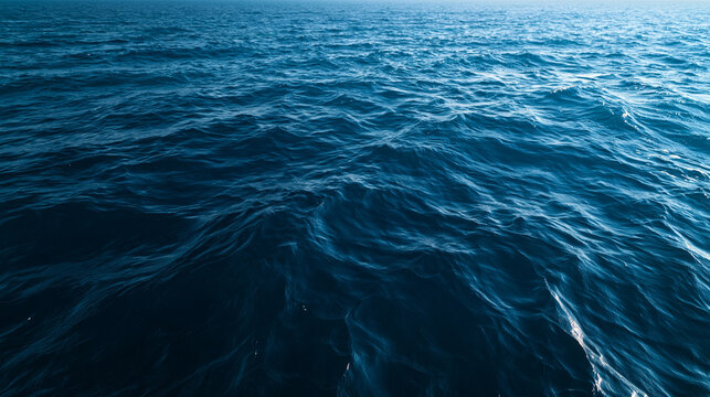 Deep Blue Ocean Water Surface with Gentle Waves