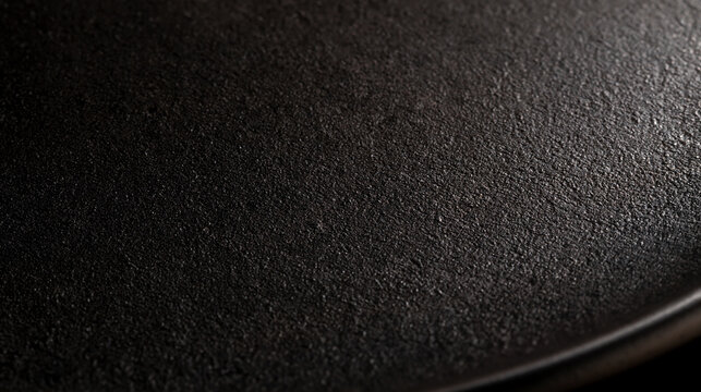 Textured Black Cast Iron Surface Close-Up Background