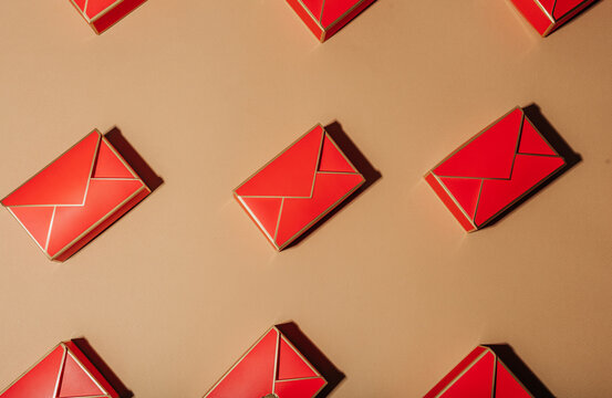 Red envelope pattern for bright gift celebration background